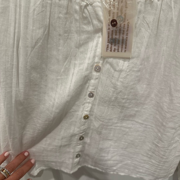 NEW LOVESHACKFANCY Lillith blouse in true white- xs - Picture 5 of 7